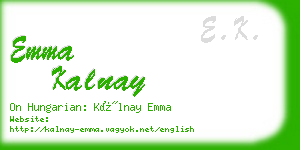 emma kalnay business card
